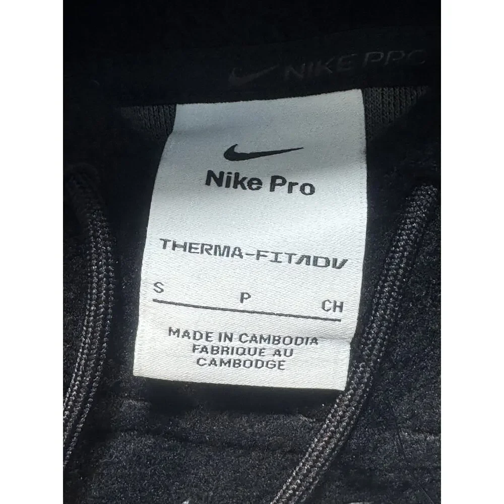 Nike Pro Therma-FIT ADV Cropped Fleece‎ Hoodie Women's Sz S Black Brand New
